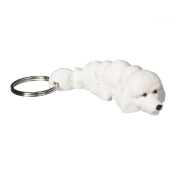 Brelok do kluczy Pudel biały – brelok 3D pies, pomysł na prezent